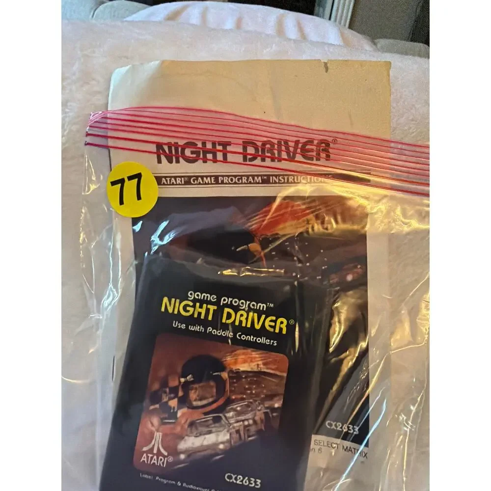 Atari Night Driver Video Game Atari 2600 Vintage 1978 CX2633 w/ Manual